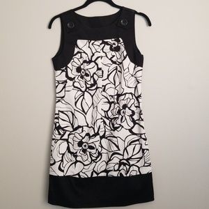 Floral Black White Dress